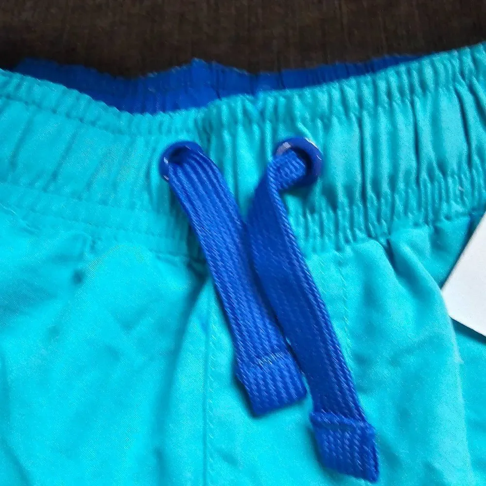 Calvin Klein Big Boys Caspian Blue Logo Stripe Swimwear Board Shorts Size 8